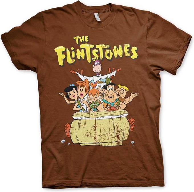 The Flintstones Heren Tshirt -M- The Flintstones Bruin