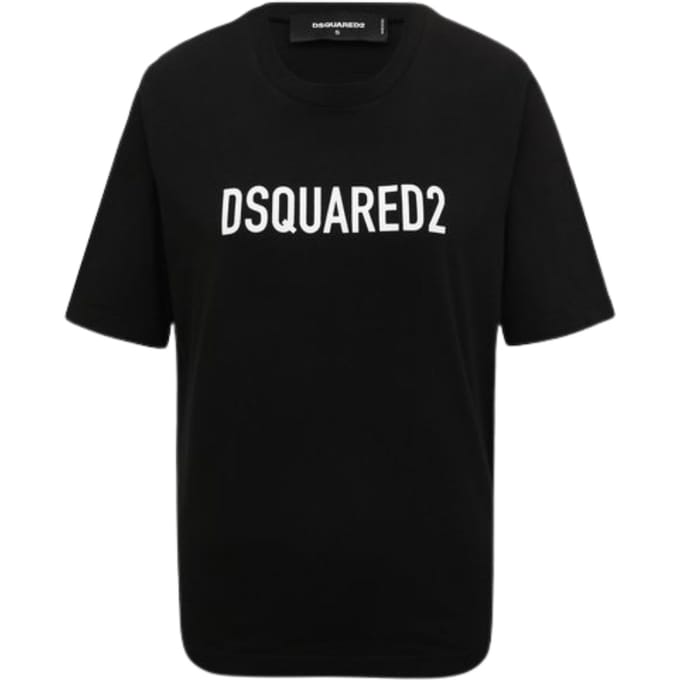 Dsquared2 T-shirt Met Opvallend Logo In Zwart