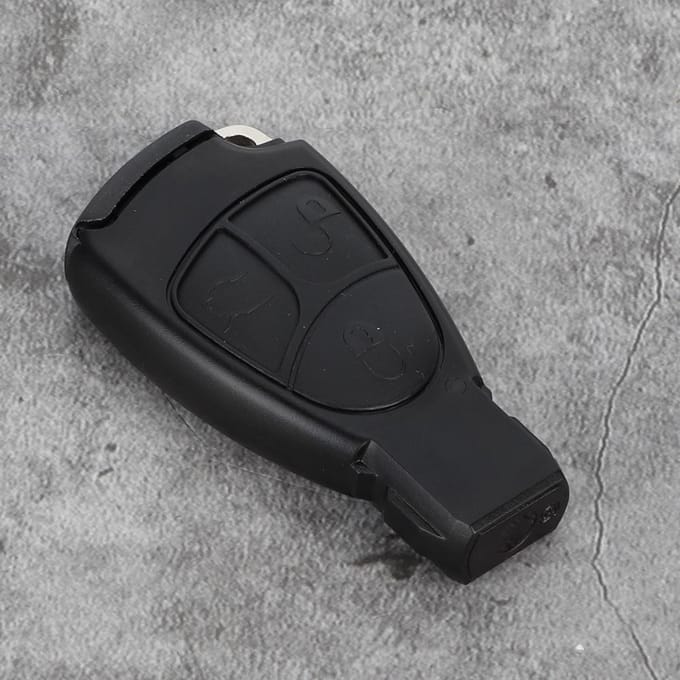 3 Knops Auto Afstandsbediening Sleutel Fob Shell Case Sleutelblad Geschikt voor Mercedes Benz black