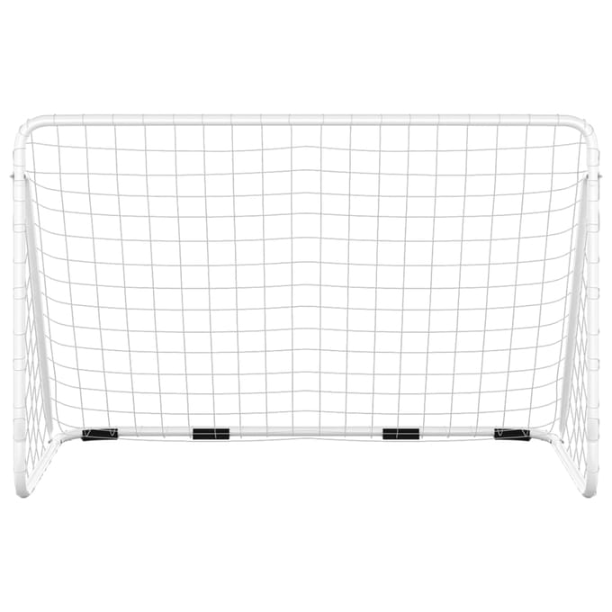 vidaXL - Voetbaldoel - met - net - 180x90x120 - cm - staal - wit