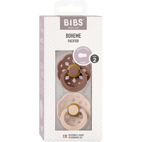 BiBS - Boheme Pacifier - Stage 2 Fopspeen - 2 stuks - Woodchuck / Blush