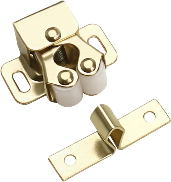 Deurstoppers Kastdeuren - Rolsluiting Kast - Meubels Beveiligen - Dubbele Sluiting - 10 Stuks - Goudkleurig