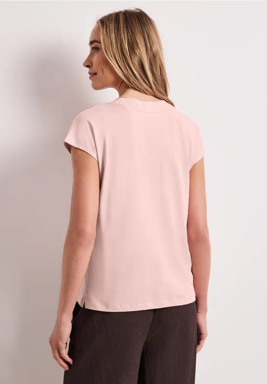 Shirt met overhangende schouders en V-hals
