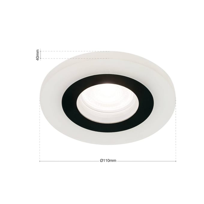 ORION Glow inbouwspot, zwart, metaal, Ø 11 cm, GU10