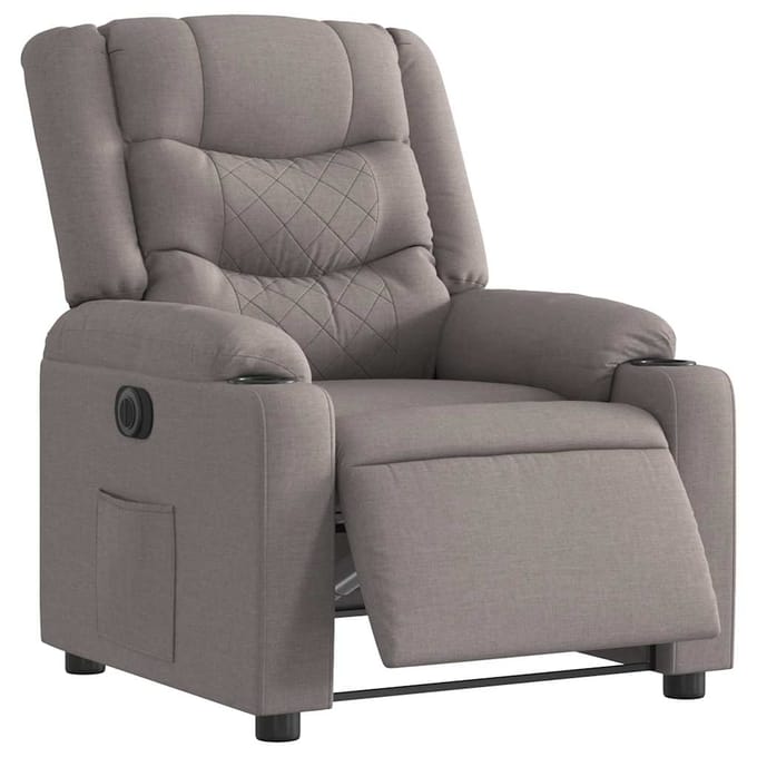 vidaXL - Fauteuil - verstelbaar - elektrisch - stof - taupe