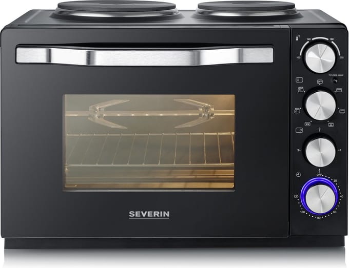 Severin 4-in-1 Broodroosteroven met Bak-, Rooster- en Grillfuncties - Zwart Design - 1200 W voor Perfecte Resultaten