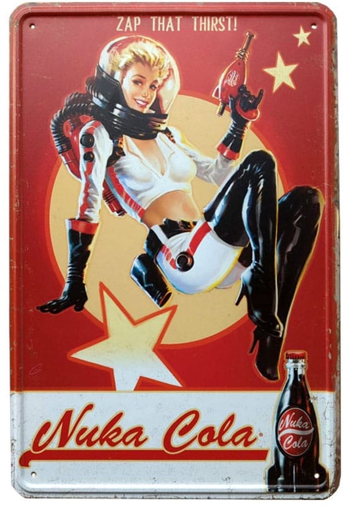 DEVplus Fallout Metal Sign Nuka Cola Girl Tin signs