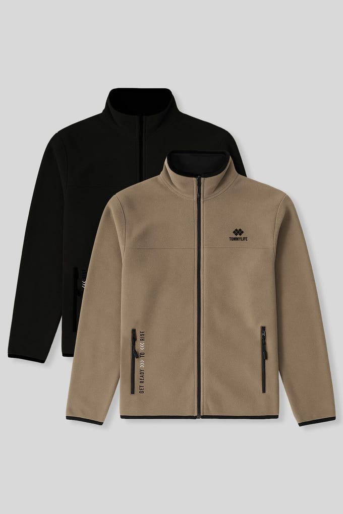 Heren Pluche Rits-Voorkant Sweatshirt
