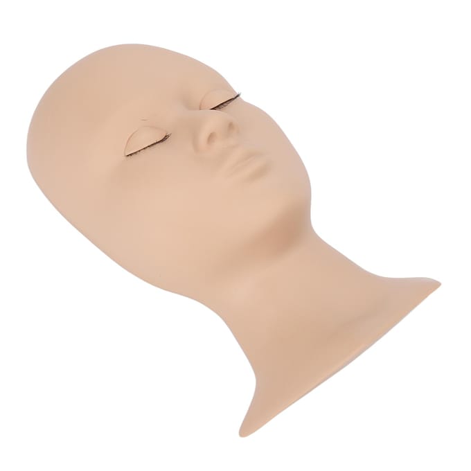 Wimper Mannequin Hoofd Vervangbare Ogen Wimperextensions Make-up Massage Acupunctuur Siliconen beige
