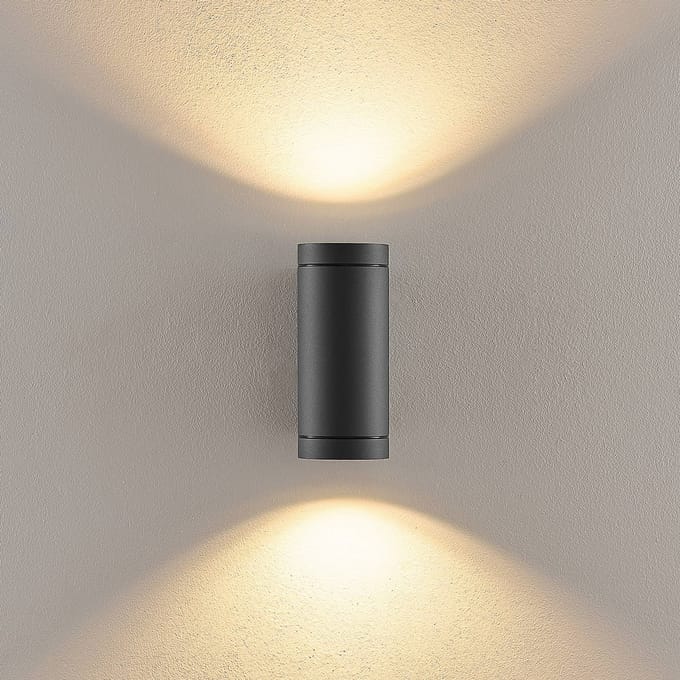Deko-Light Buitenwandlamp ShoreLine Pro Round up/down, donkergrijs, GU10
