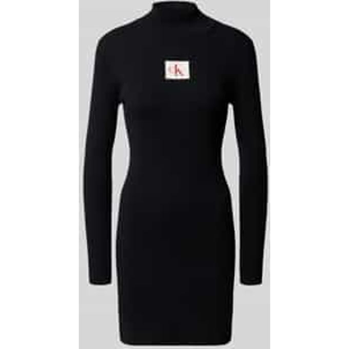 Mini-jurk met logopatch in gebreide look
