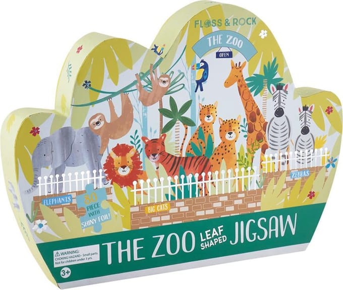 Floss & Rock Zoo Puzzel 80 st. - 55 x 35 cm