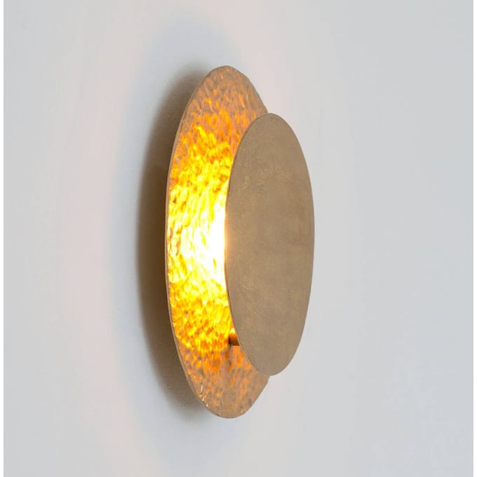 Holländer LED wandlamp CORONARE, Ø 26 cm, goudkleurig, metaal, dimbaar