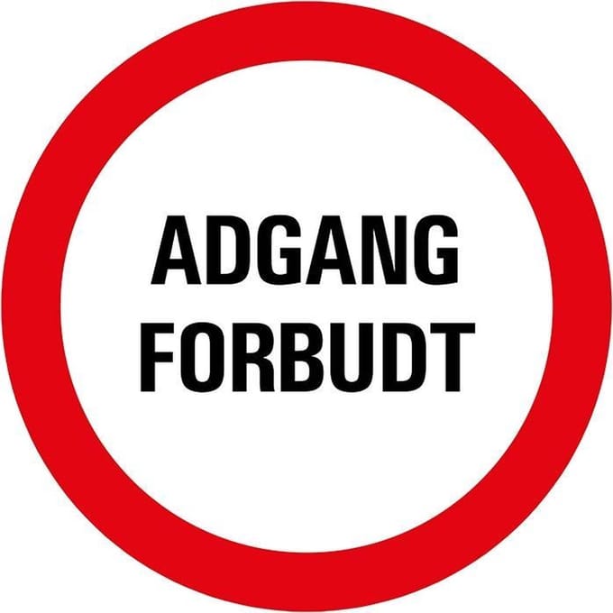 Pickup bord rond diameter 30 cm - ADGANG FORBUDT
