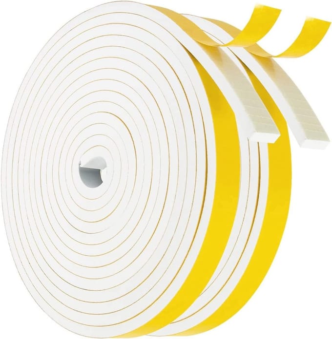 Zelfklevende tochtstopper voor deur en raam | 10 mm x 6 mm, 10 m lang