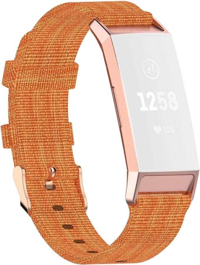 Nylon bandje - geschikt voor Fitbit Charge 3 / Charge 4 - oranje