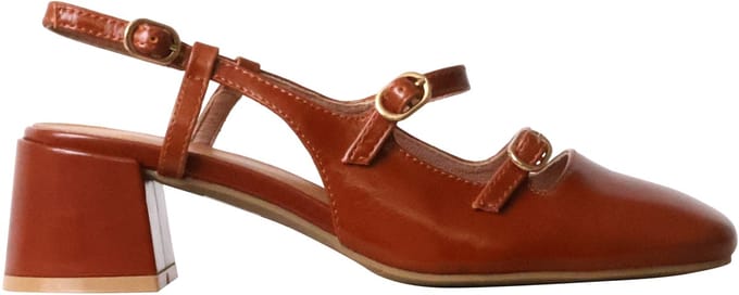 Leren pumps met hak 'Angeline'
