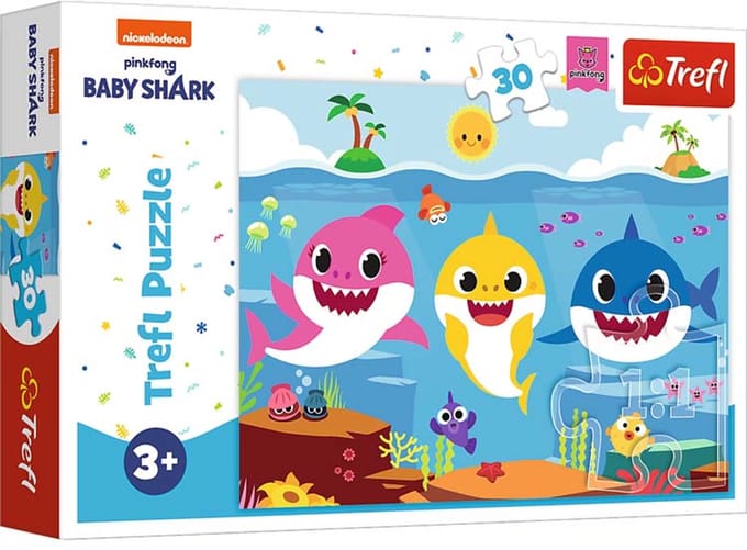 Trefl puzzel - onderwaterwereld haaien Baby Shark 30 stukjes karton.