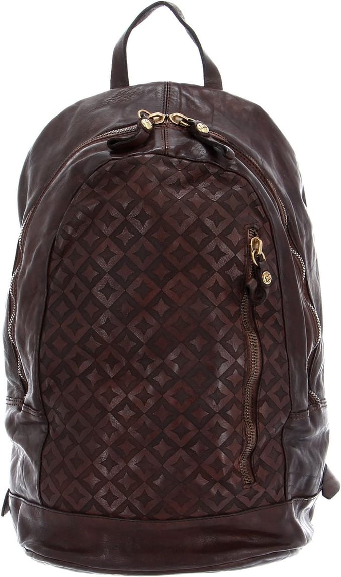 CAMPOMAGGI Leren Vrije tijd rugzak Rugzak Backpack Moro Donkerbruin