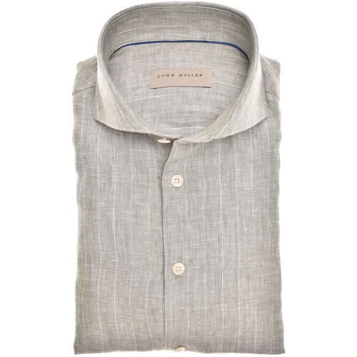 John Miller Overhemd Luxury Linen Groen / male