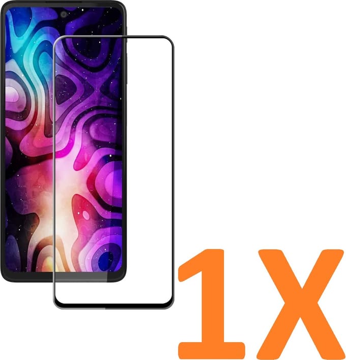 Screenprotector Glas - Full Coverage Tempered Glass Screen Protector [volledige dekking] Geschikt voor: Motorola Moto G51  - 1x