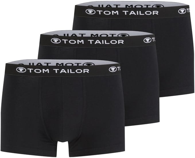 Tom Tailor - Korte boxershorts in een set van 3 - Maat S/4 - black-black-black
