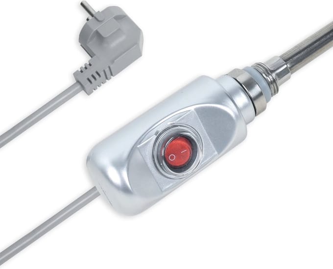 Radiatorconnect elektrisch verwarmingselement met On & Off schakelaar 400 Watt - Wit.