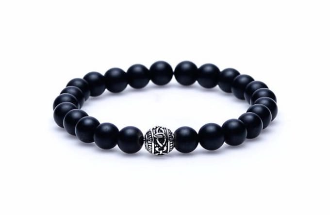 Karma Armband (sieraad) Black is Black silver round logo bead Black 86241