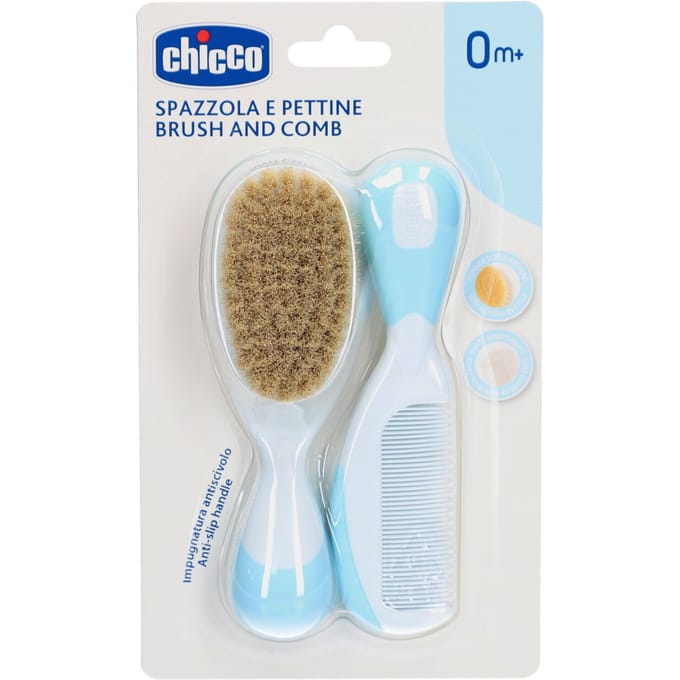 CHICCO Lichtblauwe borstel en kam 0m + 1 Borstel