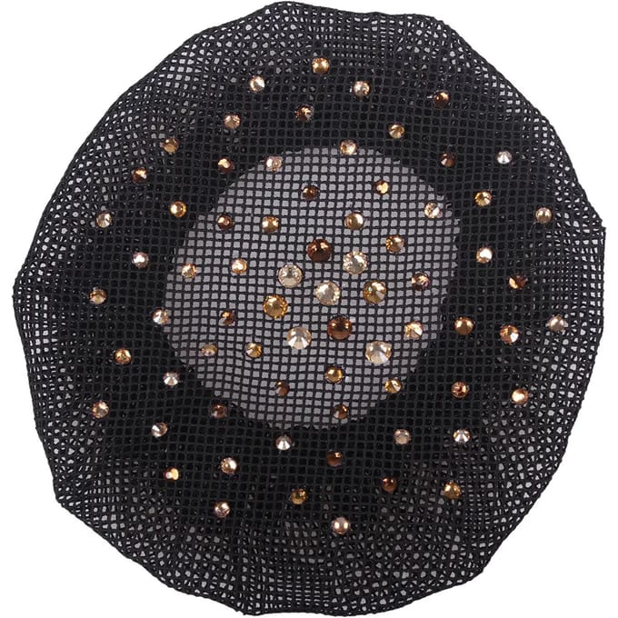 QHP haarnet Rhinestone Zwart/Bruin