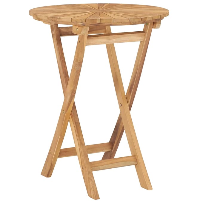 vidaXL - Tuintafel - inklapbaar - Ø60 - cm - massief - teakhout