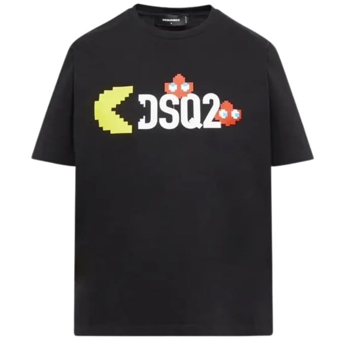 Dsquared2 Pac Man Dsq2 Logo Zwart T-shirt