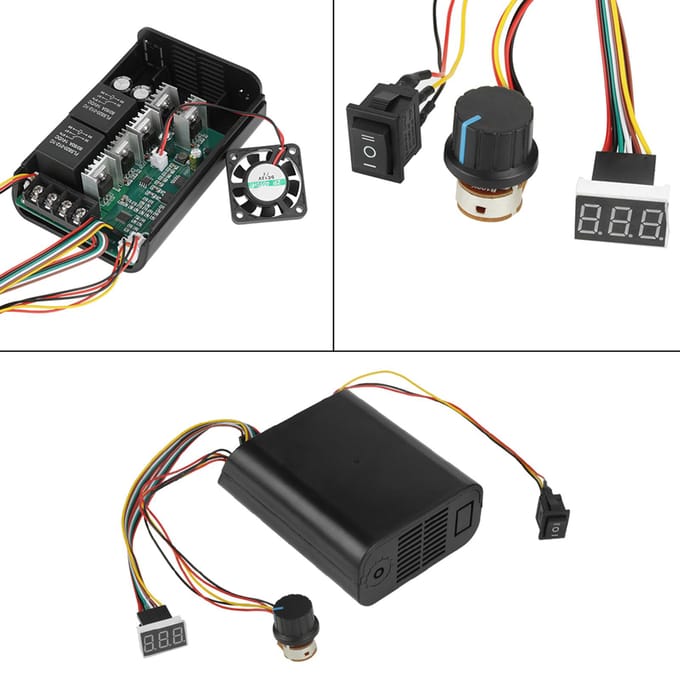 DC 10 55V 40A Digitaal Display DC Motor Snelheidsregelaar CW CCW Omkeerschakelaar