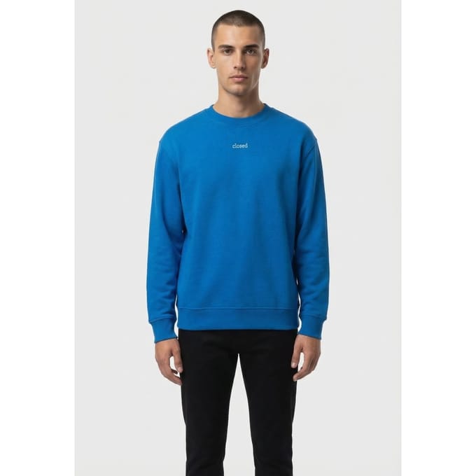 Closed Crew Sweatshirt T-shirts Oceanic Blue Größe: L | Pullover Outlet | Herren | Blau
