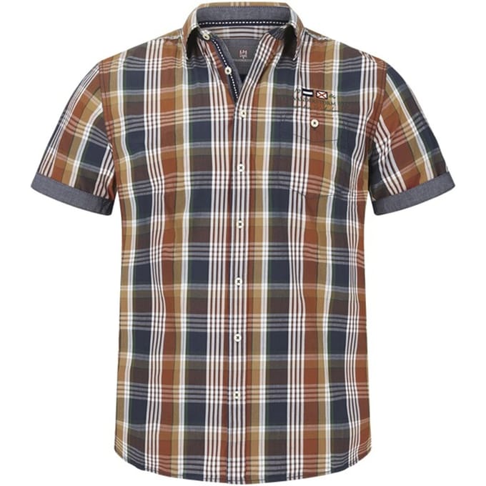 Jan Vanderstorm herren Overhemd Met Korte Mouwen - 47/48 - patroon - Plus Size