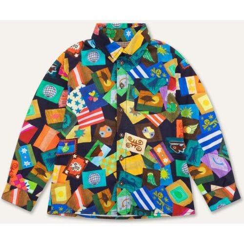 Oilily Bertus Blouse- maat140/10yr Porcelain Blauw
