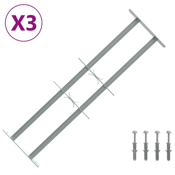 vidaXL - Beveiligingsrooster - voor - ramen - met - 2 - kruissteunen - 3 - st