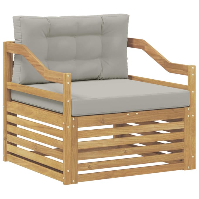 vidaXL - Buitensofa - Wit - en - Lichtgrijs
