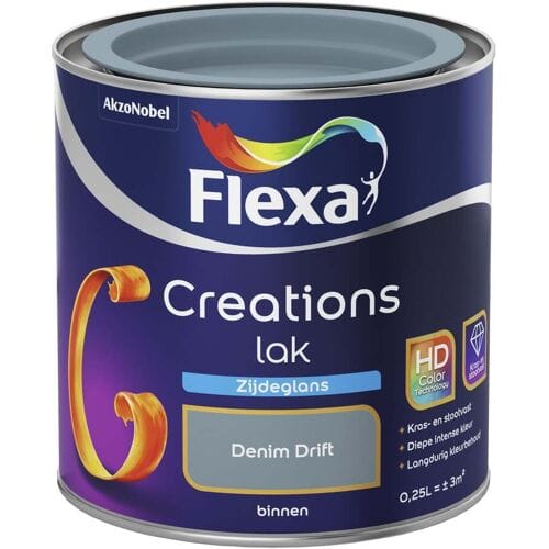 Flexa - Creations - Lak - Zijdeglans - Denim Drift - 250 ml
