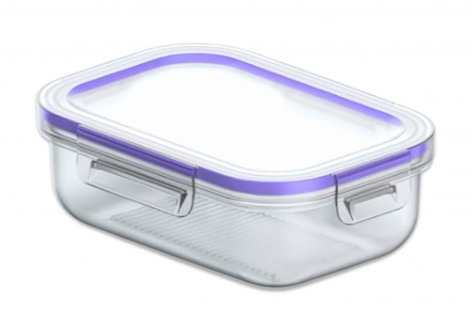 Practic voedselcontainer, inhoud 2 l, deksel met clips