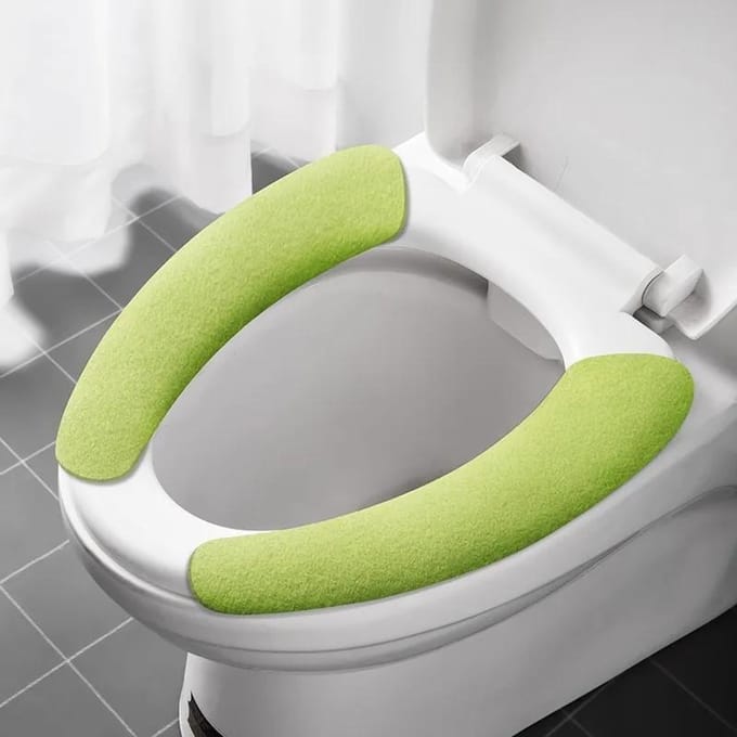 2 Pièces/ensemble Housse de Siège de Toilette Universelle Douce WC Pâte Toilette Coussin de Siège Adhésif Lavable Chauffant de Salle de Bain Housse de Couvercle de Siège Coussin