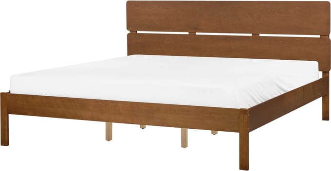 BOISSET - Bed - Donkerbruin - 180 x 200 cm - Rubberhout