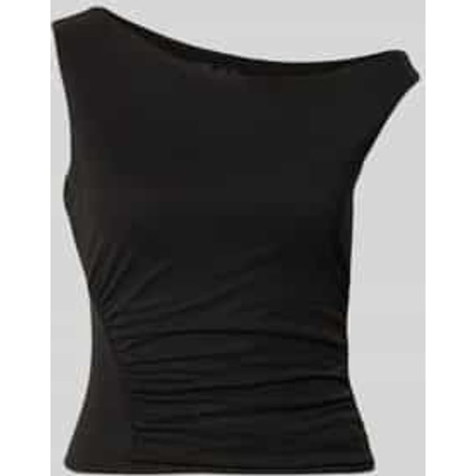 Top van viscosemix met rimpelingen model 'SHIRRING ILIANA'