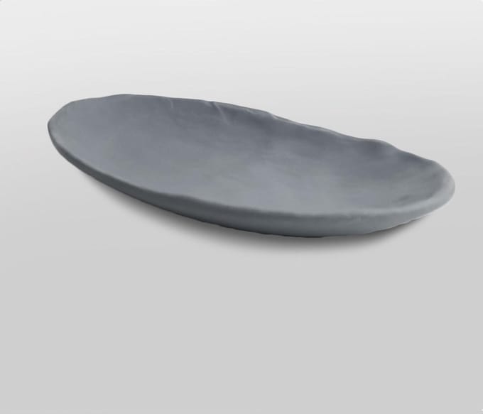 Schaal Cheforward Endure Ovaal Dinerbord Grijs - 25x15 cm - Leisteen-look - Melamine