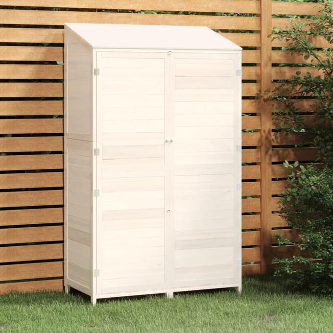 vidaXL - Tuinschuur - 102x52x174,5 - cm - massief - vurenhout - wit