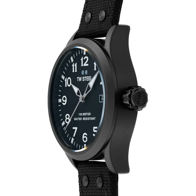 TW Steel TWVS103 Volante Steel Zwart Canvas 45mm