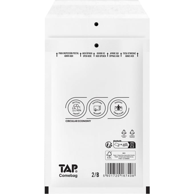 Envelop TAP Comebag luchtkussen nr12 140x220mm 200 stuks
