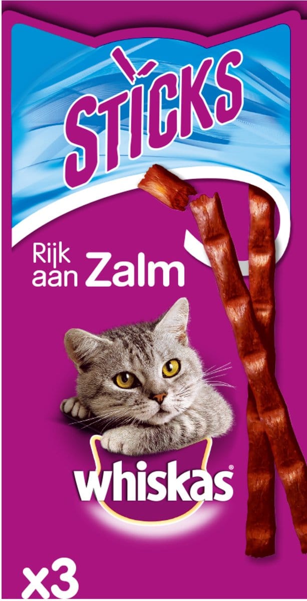 Whiskas Sticks 18 g - Kattensnack - Zalm
