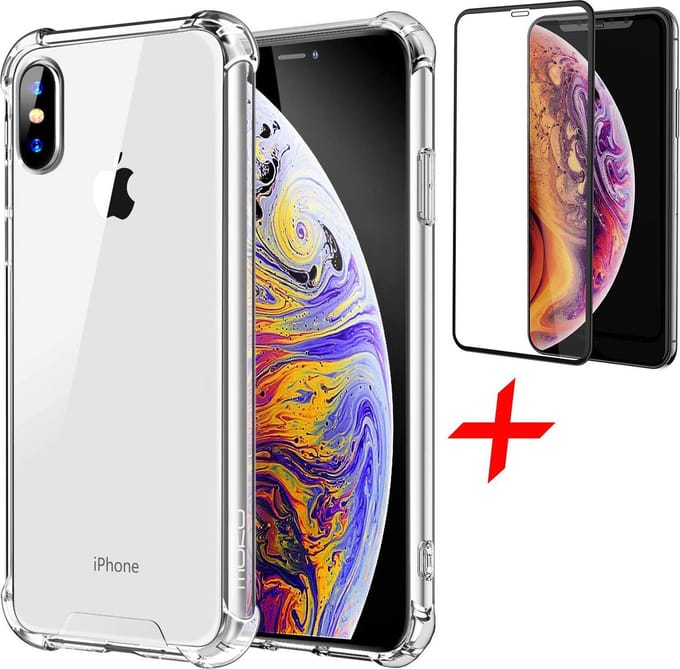 Hoesje geschikt voor iPhone Xs Max - Glas Full Screen