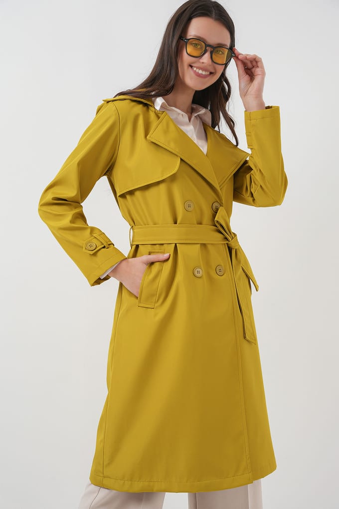 Dubbelbreasted Lange Trenchcoat